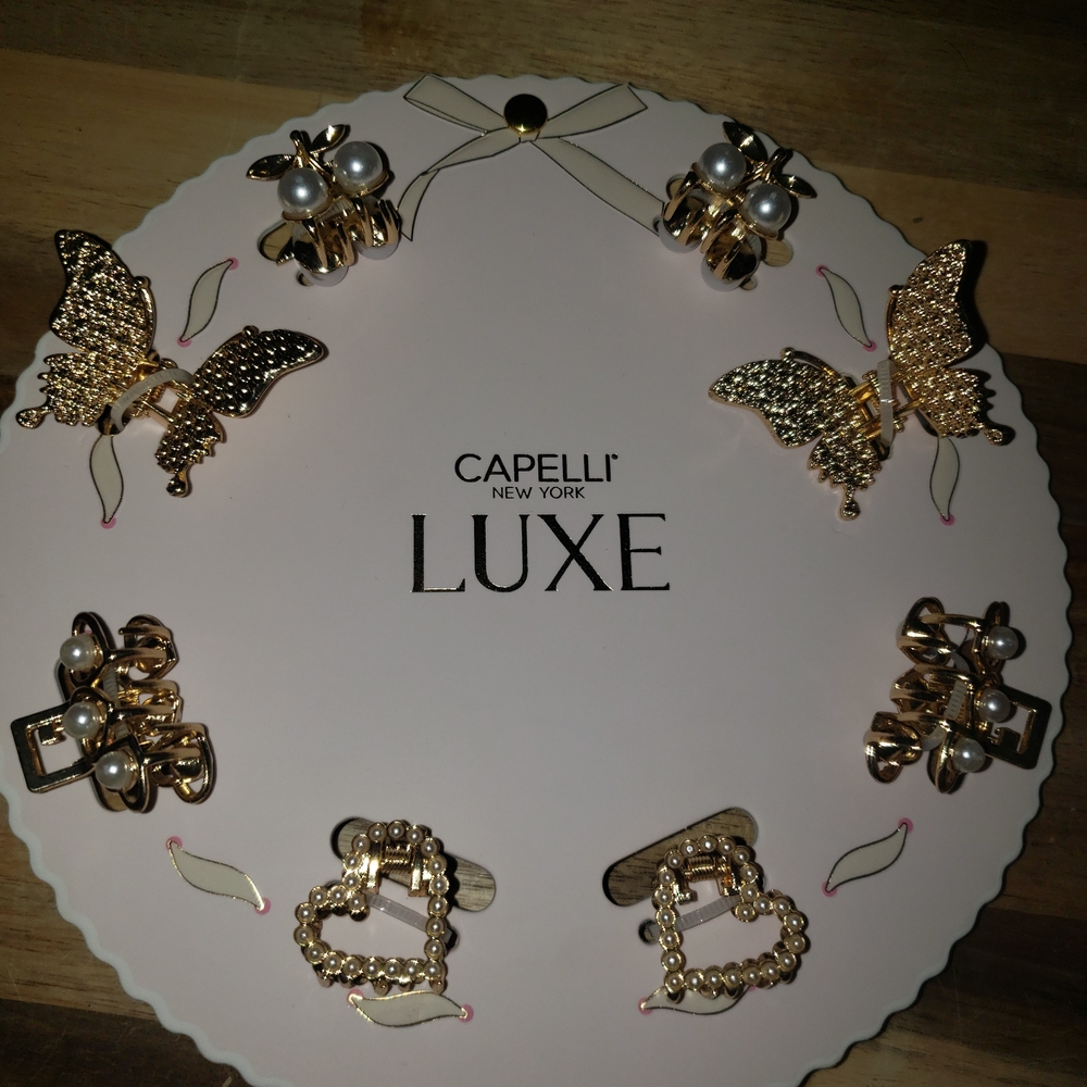 Capelli New York Luxe Gold And Pearl Hair Clips